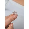 925 Sterling Silver Adjustable White Stone Lotus Flower Ring
