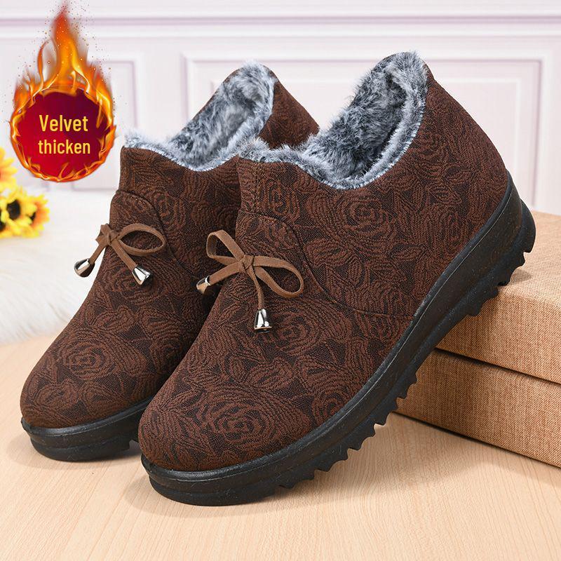 

Женские утепленные зимние ботинки: Нескользящие, хлопковые ботинки на мягкой подошве для людей среднего и пожилого возраста Size 36