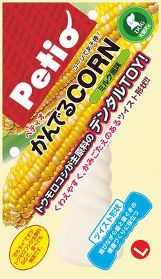 Petio Dog Toy Chewing CORN Twist Milk Flavor for Large Dogs L Size