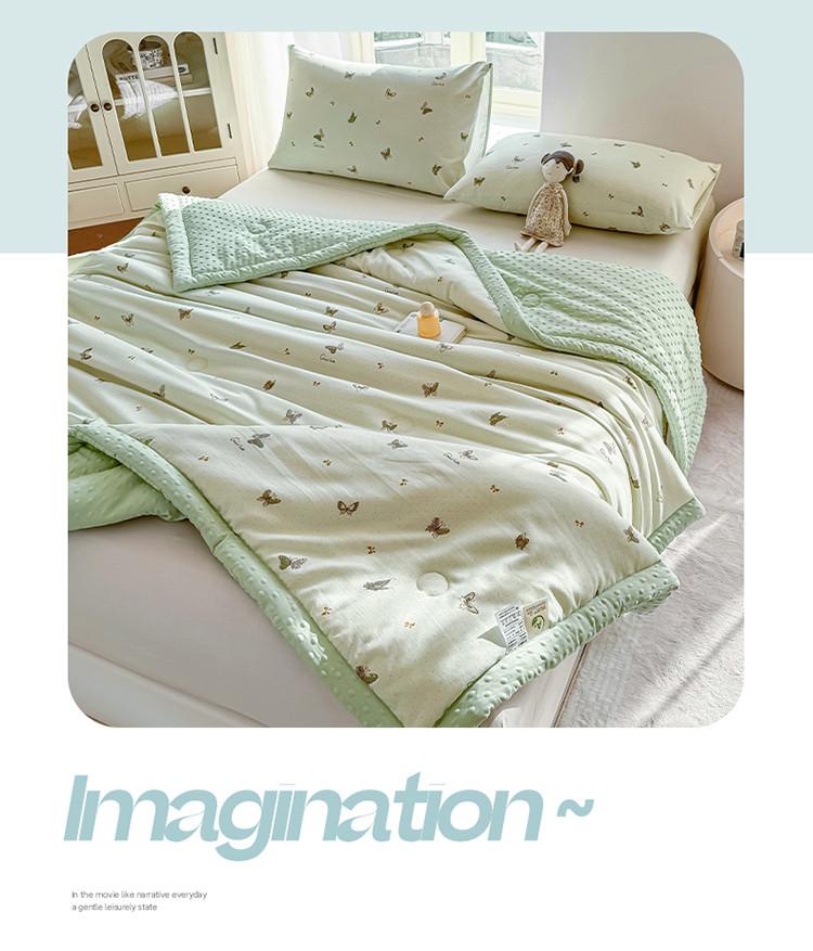 Dou Dou Xia is machine washable, sleeps naked, air-conditioned, cartoon student dormitory, summer cool sheets, double sheets, summer thin blankets