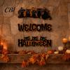 Elegant Natural Wood Sign Halloween Wooden Door Sign, Black Cats Broom Front Hanger, Rustic Hanging Welcome for Home Window Wall Party Decor