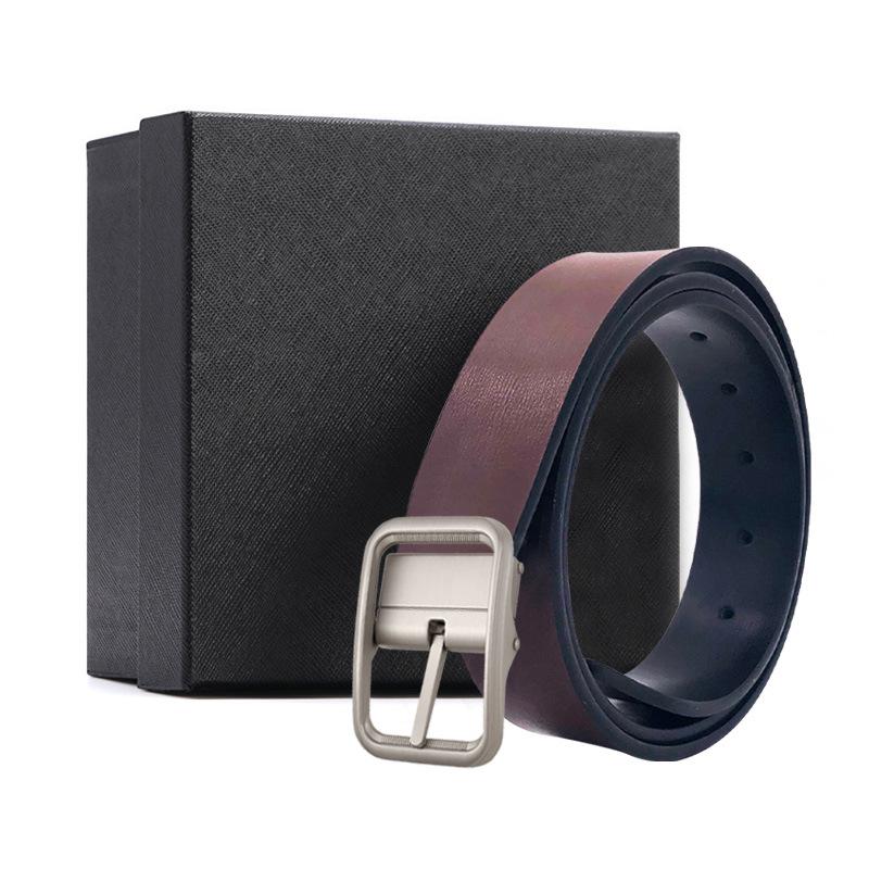 

elt mooth Belt en s wo-layer owhide in Buckle eather Belt ersatile Business Style Belt 120*3.3cm
