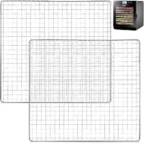 13 x 12 дюймов лотки для дегидратора, совместимые только с CP267-FD, сетчатые экраны для сушки из нержавеющей стали, поддон из нержавеющей стали для дегидратора 2
