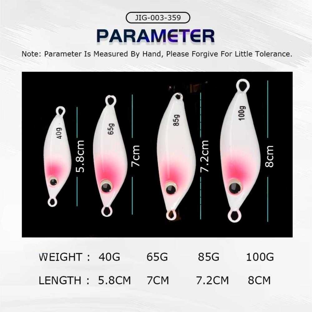 Metal Construction Fishing Jig Lures Glow Shore Casting Lures New Jigging Spoon Lure  Shore Casting