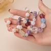 Colorful Crystal Beaded Bracelet Women Fox Motif Retro Style Charm Non-Fading Plated Copper Jewelry