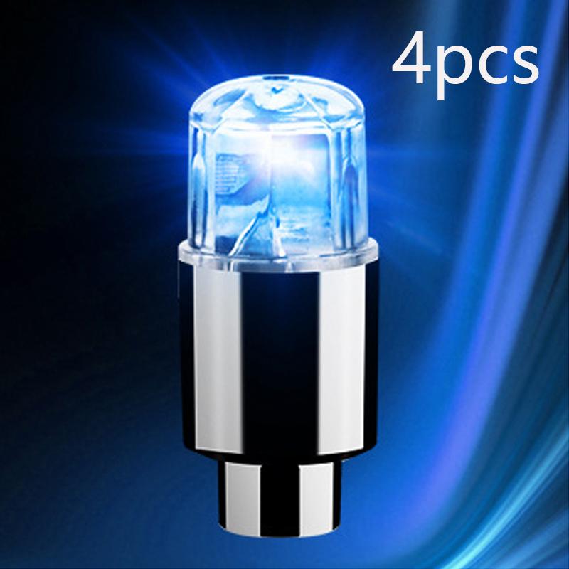 2/4PCS Wheel Lights Cap Car Moto Bike Wheel Tire Tyre Air Valve Stem LED Light Neon Valve Cap Lamp Tire Hub Colorful Flashing
