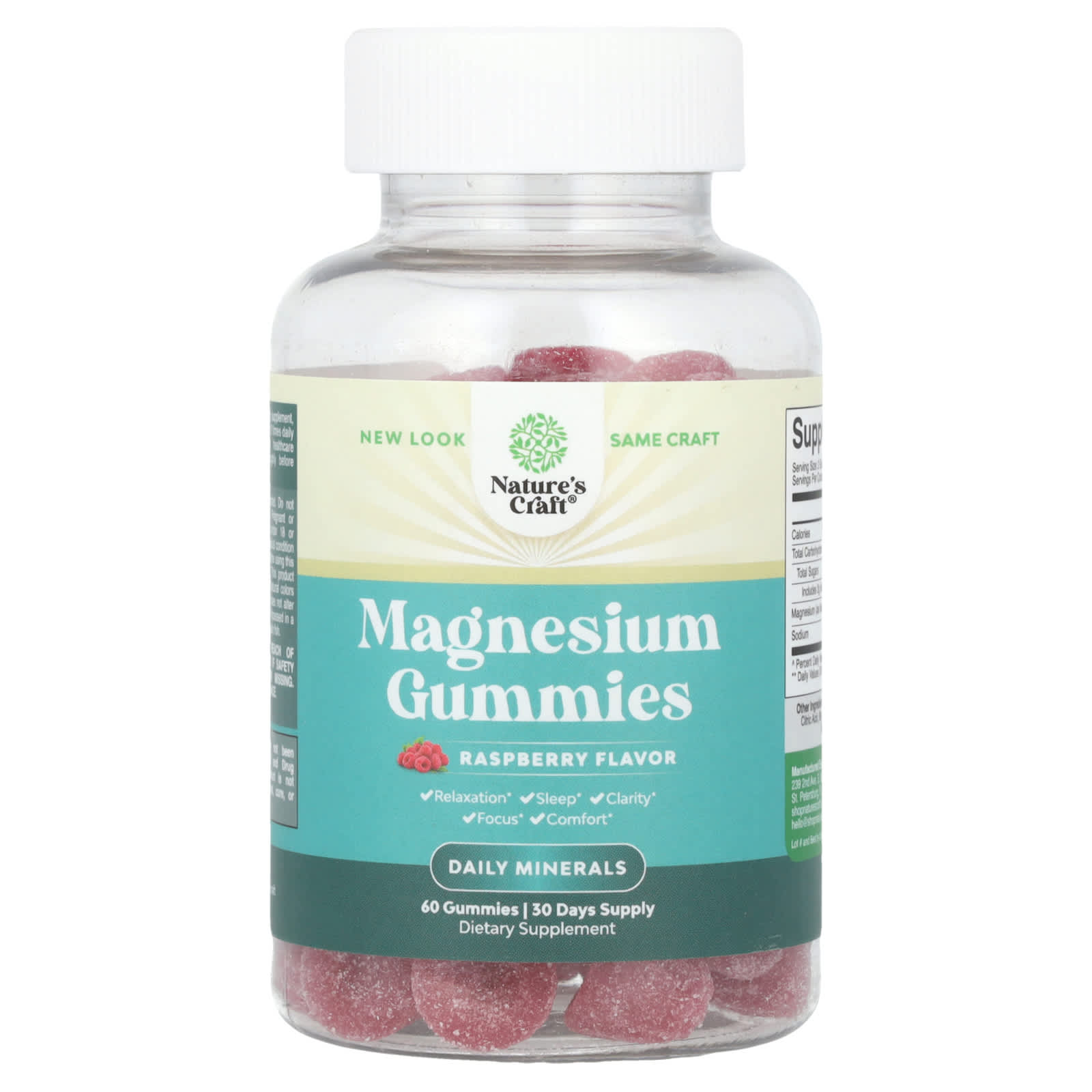 

Nature S Craft, Magnesium Gummies, Raspberry, 60 Gummies