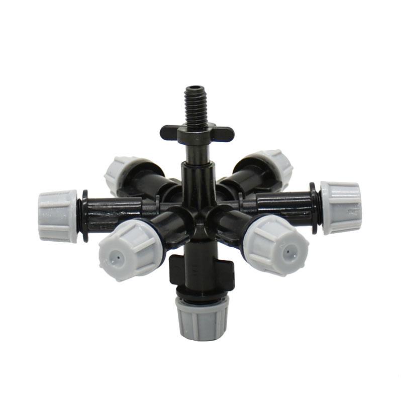 

7-way Hanging anti drip misting nozzle Multi-nozzle cross Fog Sprayer Garden Greenhouse Irrigation 1pcs