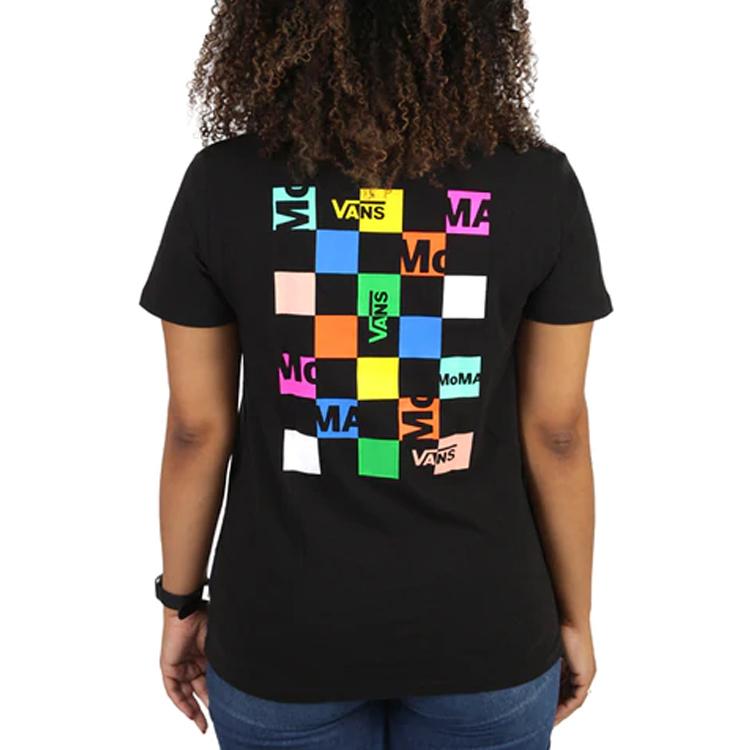 Vans X MoMA Logo Casual Crew Neck T-Shirt Women Tops Black VN0A4SBZ1PJ