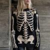 Women Crew Neck Loose Pullover Halloween 3D Digital Print Long Sleeve Casual Sweatshirt