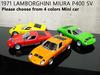 1971 Lamborghini P400 Diecast Auto Amerikanisches Auto Lamborghini Coupé Rückzieh-Spielzeugauto Oldtimer Sportwagen Innenraum Amerikanische Ware Miura/Grün (1/34