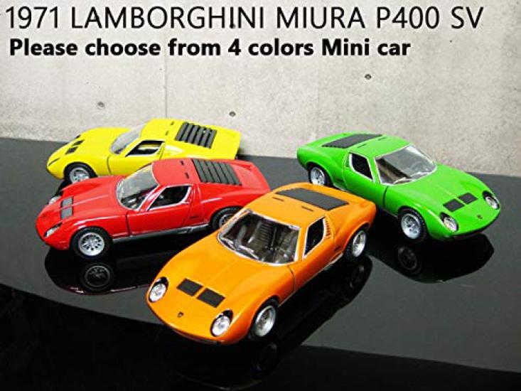 1971 Lamborghini P400 Diecast Car American Car Lamborghini Coupe Pullback Toy Car Vintage Car Sports Car Interior American Goods Miura/Green (1/34