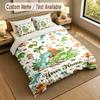 Dinosaur Theme Personalized 3Pcs Bedding Set Custom Text & Name 1 Sheet 2 Pillowcases Household Bedding 1pc