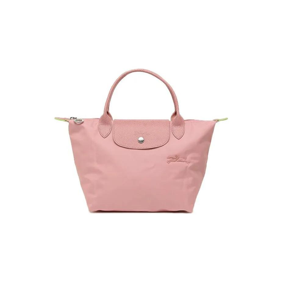 LONGCHAMP Le Pliage Green Canvas Leather Trim Dumpling Bag Handbag Small Women's Petal Pink (Unisex) Handbags 1621919P72