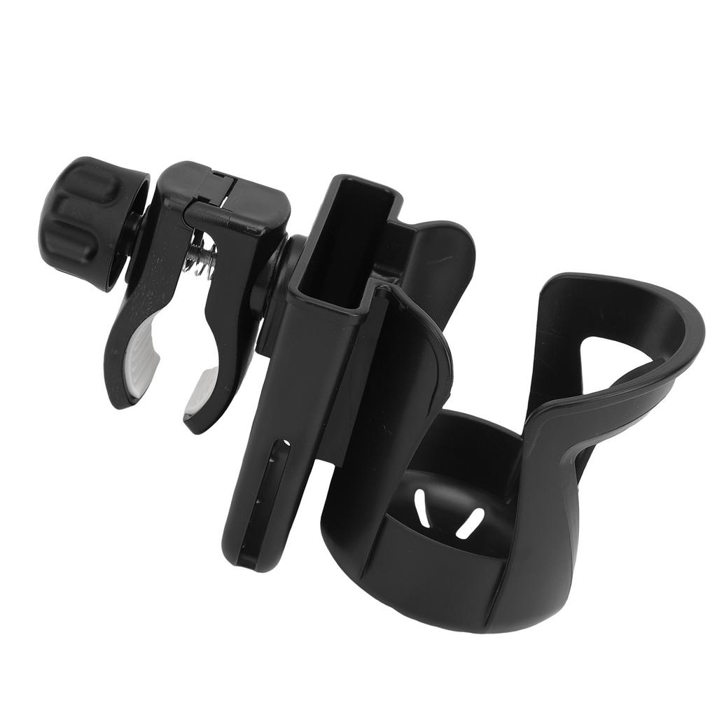 Stroller Cup Holder Multifunctional 360 Degree Rotation Design Stroller Cup Holder with Phone Holder Black