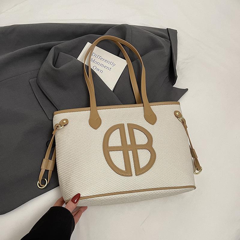 

Летняя новая модная простая повседневная сумка-тоут контрастного цвета, универсальная плечевая портативная женская сумка