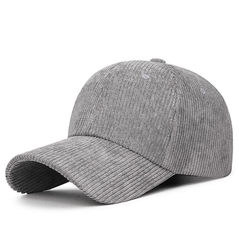 

Versatile, Casual and Comfortable Duckbill Cap - Unisex Corduroy Solid Color Sunshade Baseball Cap серый