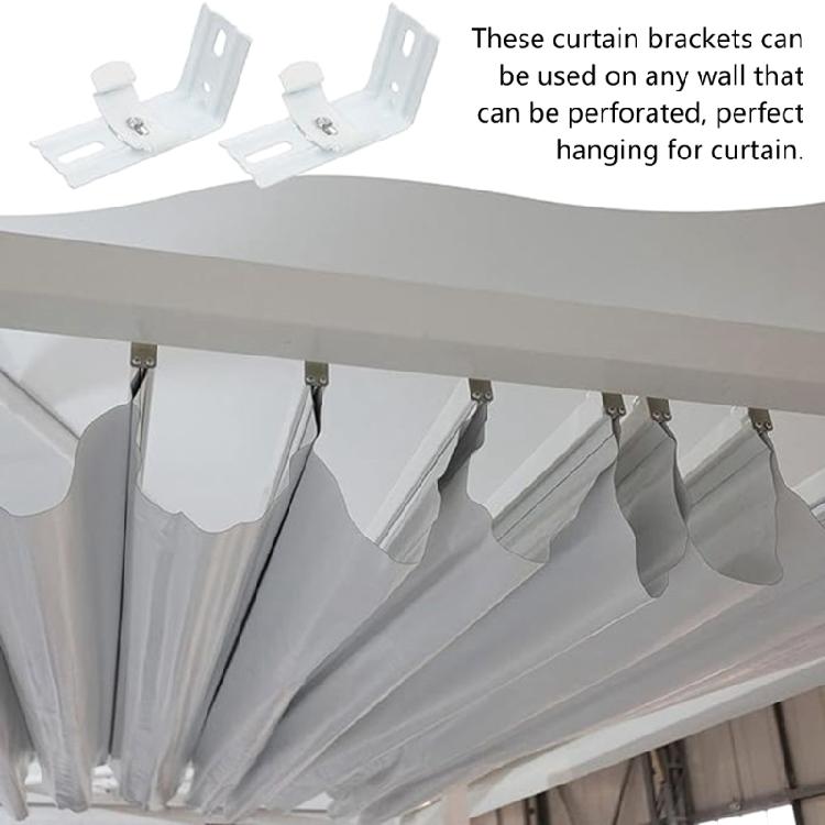 8Pcs Vertical Blind L Brackets White Iron Curtain Rails Clips for Easy and Secure Installation In Multiple Locations