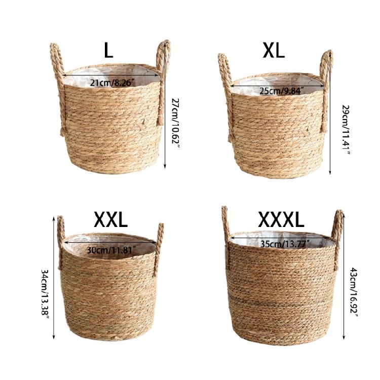 Woven Flower Pots Straw Flower Pots Outdoor Tables Large Straw Bag Basket Hand