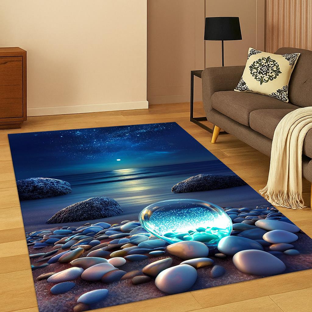 3D Colorful Dreamy Soft Stone Pebble Carpet Rug for Home Bedroom Living Room Sofa Doormat Kitchen Decor,Kid Game Non-slip Mat
