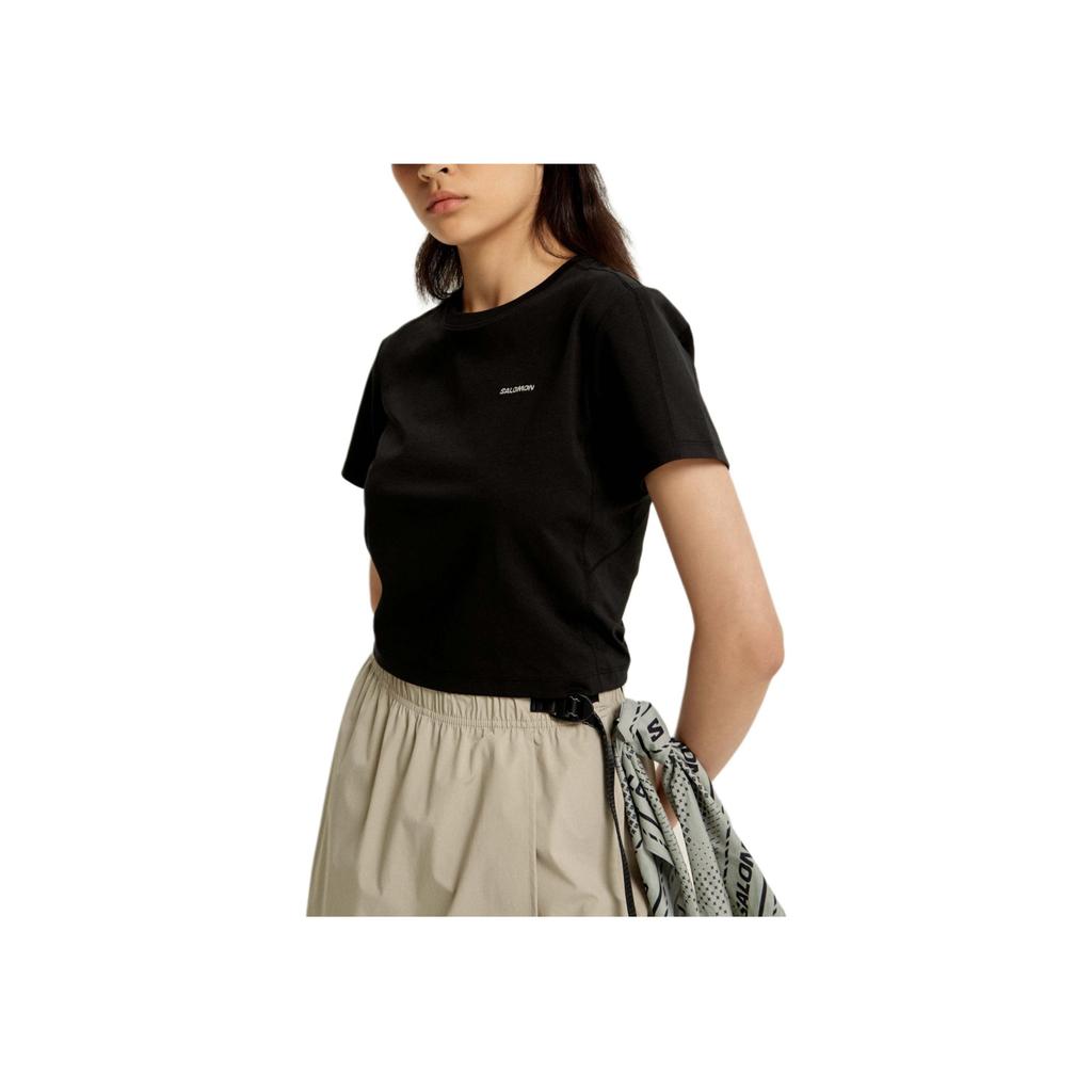 Salomon SS25 Seraph Soft Comfortable Fitting Simple Short Sleeve T-Shirt Unisex Tops Black C28220