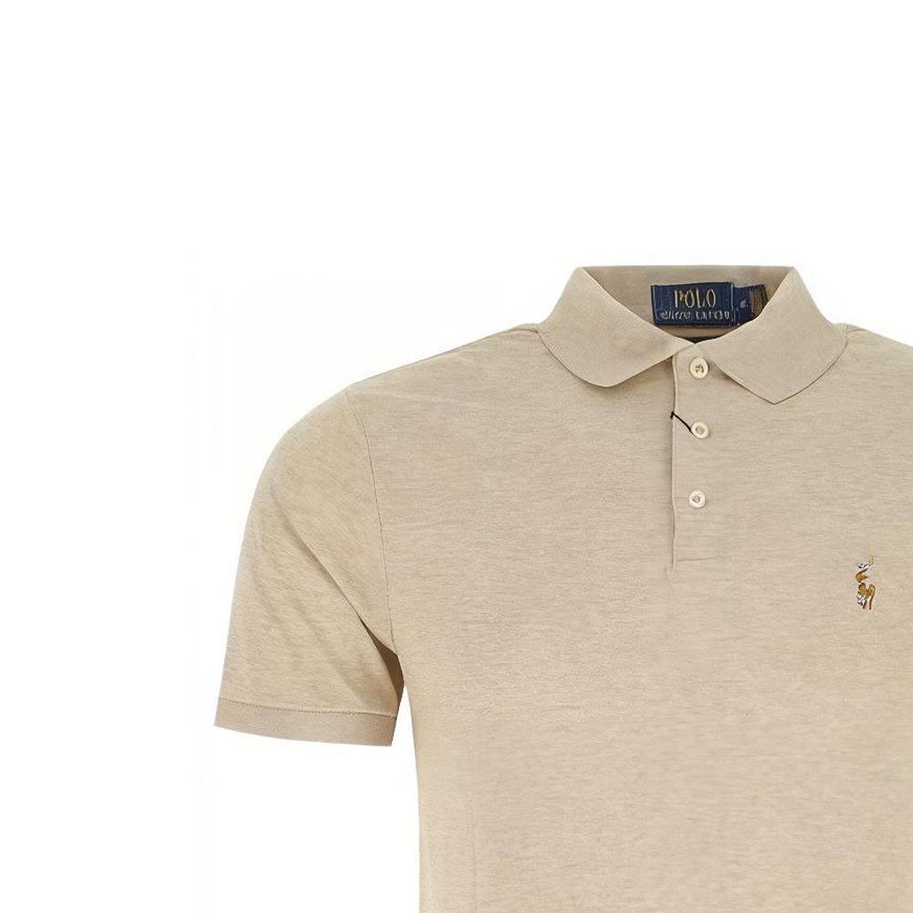 Polo Ralph Lauren Ss22 Solid Color Logo Embroidery Short Sleeve Polo Shirt Men Tops Khaki 710704319-068