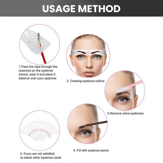 1 Ensemble de Pochoirs à Sourcils avec Corde Reutilisable Guide de Cartographie des Sourcils pour Femmes Outils Modèle de Mise en Forme DIY