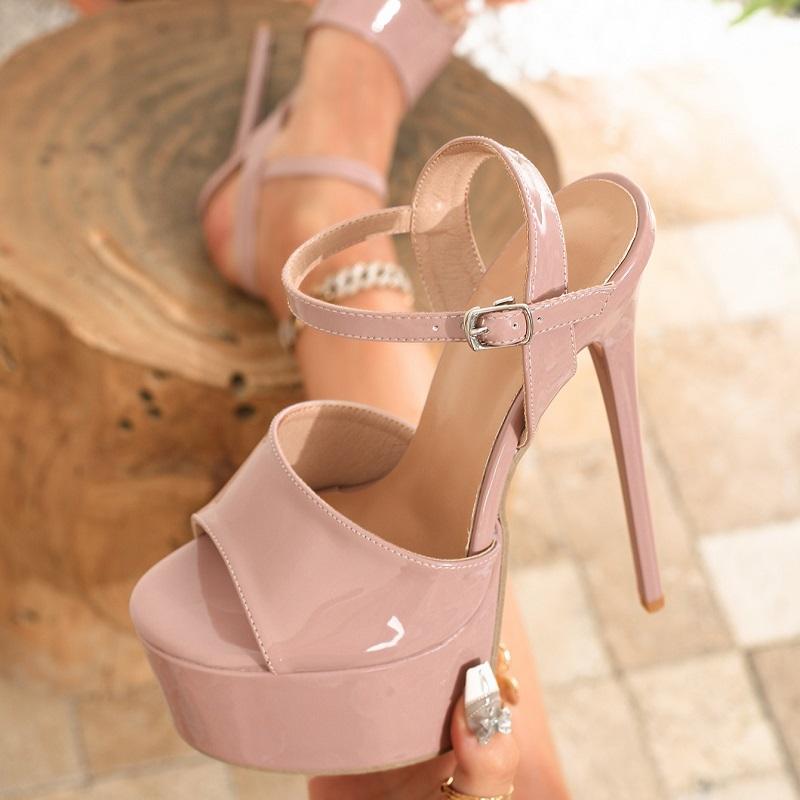 Pesstwei Summer Open Toe Woman Sandals Fashion Extreme Chunky Platform Stiletto Heels Buckle Strap Party Shoes Zapatos Mujer