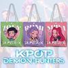 KPOP Demon Hunter Girls Group Anime Cartoon Film and Television Peripheral Canvas Bag Shopping Bag Shoulder Bag