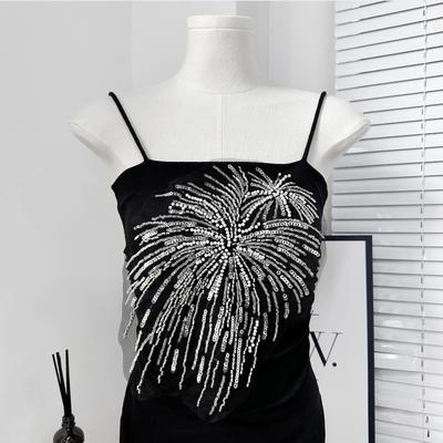 New DIY Fireworks Shape Patch Fireworks Shape Sewing On Patches Sewing Decals Handmade Sequin Beads Fabrics Applique Shirt