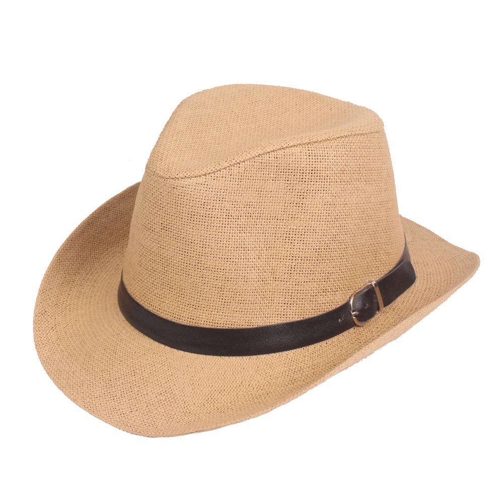 

Унисекс Соломенная Джазовая Шляпа Однотонная - Защита от Солнца для Мужчин и Женщин Adjustable света кофе