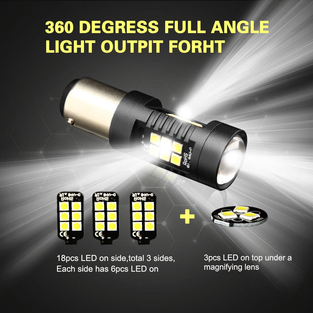 2 stücke 1200Lm 1157 BAY15D Led P21/5W Led-lampen 21SMD 3030 Auto Reverse Lichter Stop Rücklicht blinker Rot Bernstein Weiß