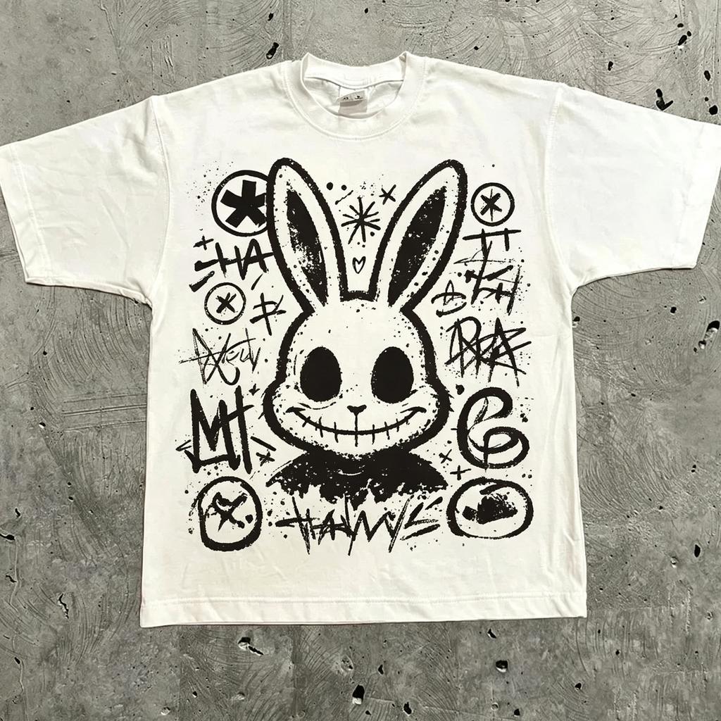 Unisex Graphic T-shirt Men Women Vintage Top Hip Hop Streetwear Oversized Tshirt Short Sleeve Casual Clothing Summer Fashion Y2K Tee