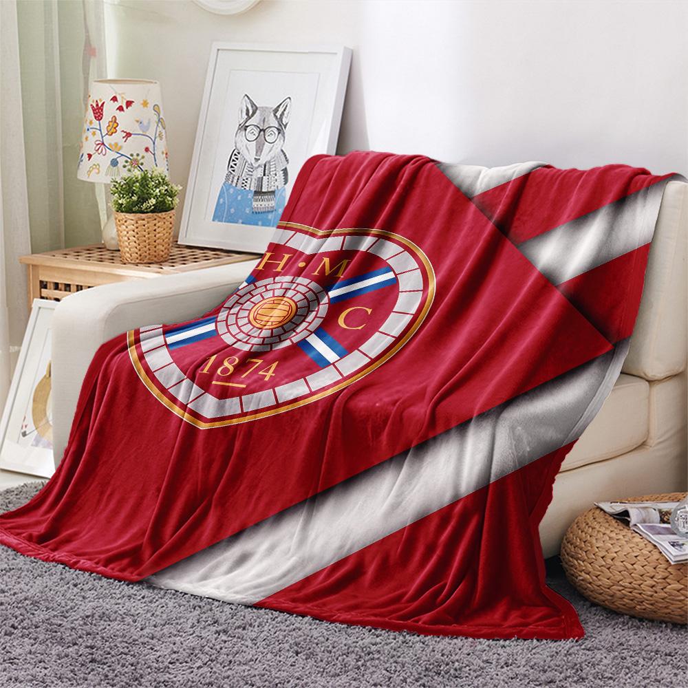 Hartes Football Club Print Flannel Blanket, High quality Comfortable for All Seasons, Home Decor, Warmth and Comfort