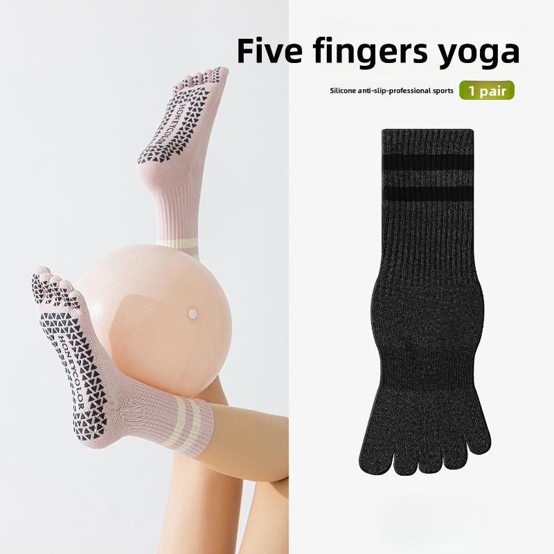 Five-finger Yoga Socks - Children's Sports Anti-odor Sweat-absorbing Fitness Exercise Sportswear - Indoor Pilates Split-toe Socks - Long Tights