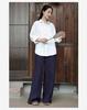 Lu & Andi Women's Spring Han Hemp Wide-Leg Pants - New Chinese Style Slimming Drape Straight Leg Casuals