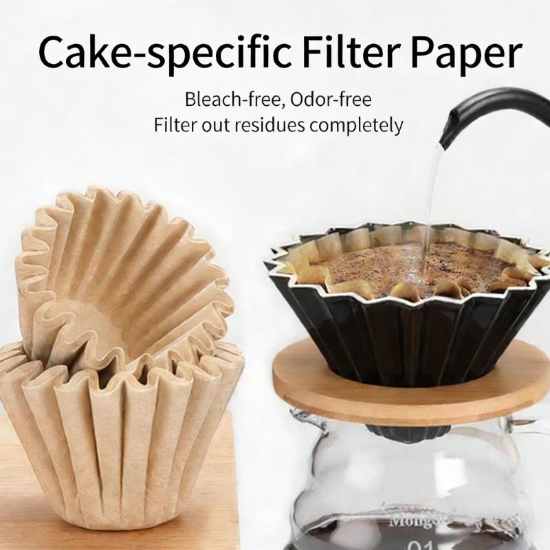 Pack Of 100 Pouring Over Coffee Filter Paper for Coffee Dripper Unbleached Filter Sheets For Home Brewing