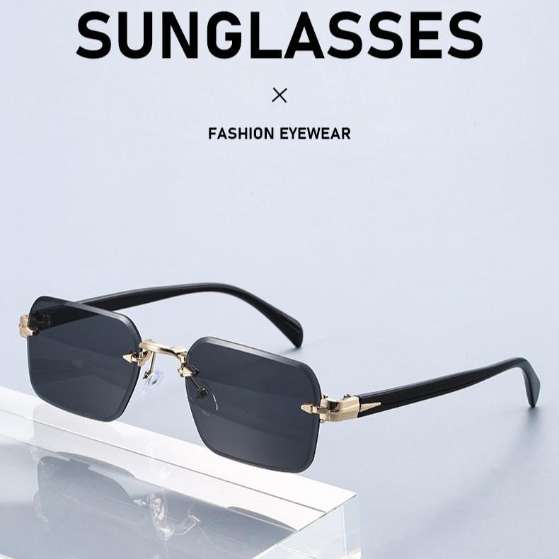 Men's sunglasses, new fashionable sunscreen sunglasses, personalized frameless trimmed sunglasses