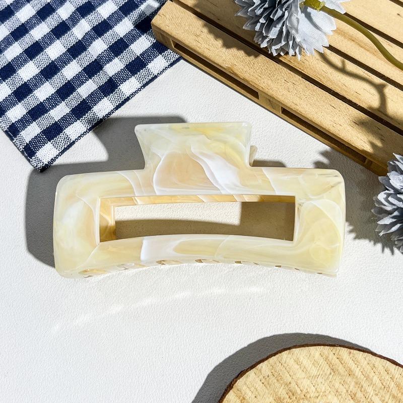 Arc-shaped Oval Grab Clip Marble Gradient Color Ponytail Bun Shark Clip High-end Hair Accessory Hair Clip