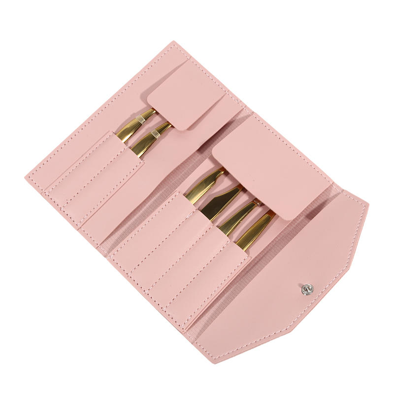 5/6PCS Portable Eyelash Extension Tweezers Set Professional Lash Tweezers Kit with Pouch for Beginners & Lash Artists