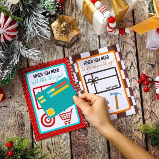 Merry Christmas Gift Card Book 10 Pages Diy Spiral Bound College Survival