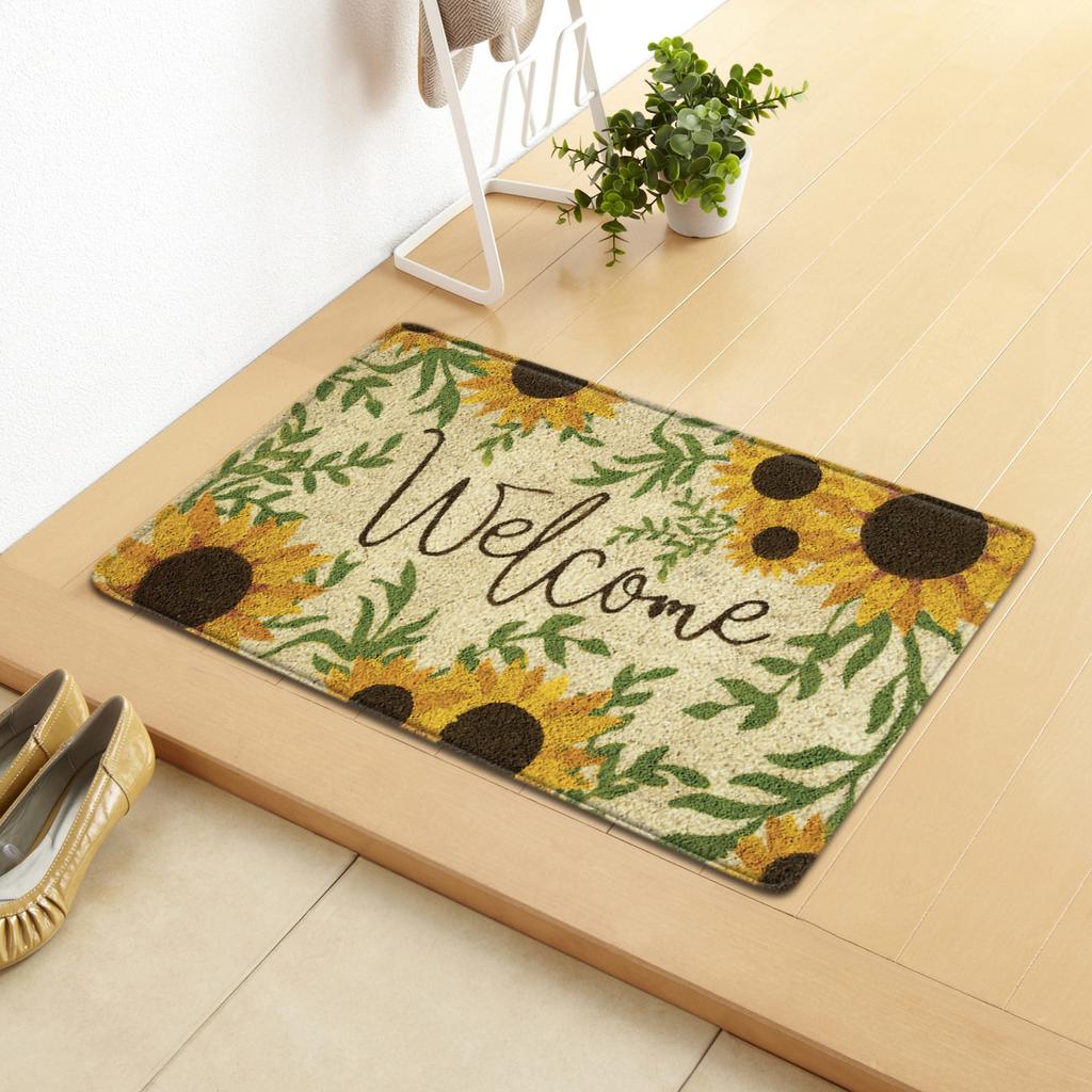 Flowers Household Door Mat Kitchen Absorbent Floor Mat Bathroom Non-Slip Mat Bedroom Living Room Carpet