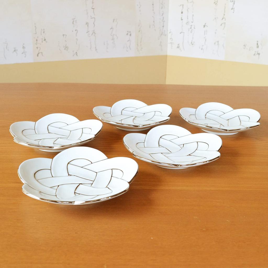 Medium Japanese Japanese Lucky Arita Platinum Plum Set of Comes In a Presentation Box Plate, Plate, Plate, 15cm, Tableware, Charm, Ware, Wire, Ball,