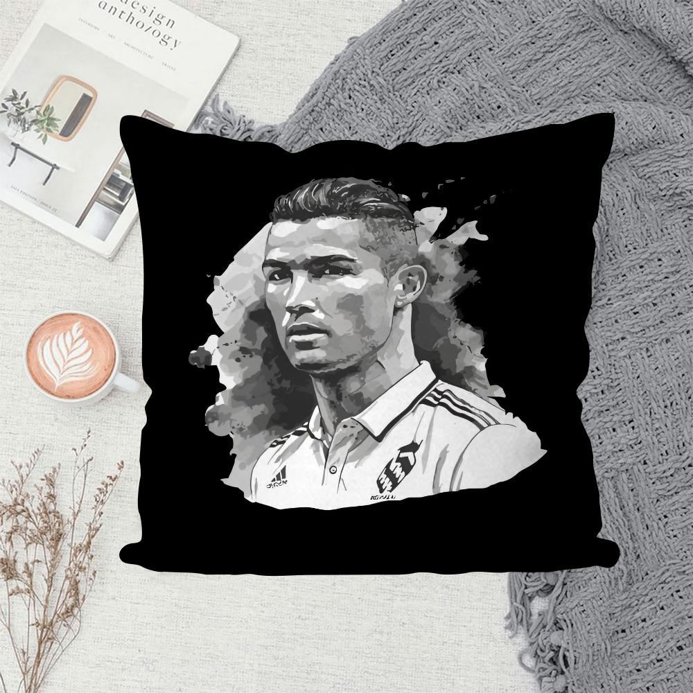 1PC CR7 Cristiano Ronaldo Pillow Case Sofa Decorative Home Double-sided Printing Short Plush Cute Cushion Cover