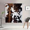 2PC Cowhide Print Curtains - Western Farmhouse Animal Skin Pattern Window Drapes for Living Room Bedroom Decor