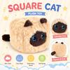 Soft Fluffy Cat Plush Doll Toy Square Cat Shape Cube Cat Plush Pillow  Home Decoration