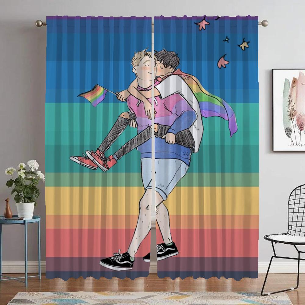 

Оконная штора для комнаты 2 панели Heartstopper перегородка элегантные шторы для комнаты абажуры тюль для спальни Хэллоуин украшение ребенок W50xH70cmx2pcs-CL