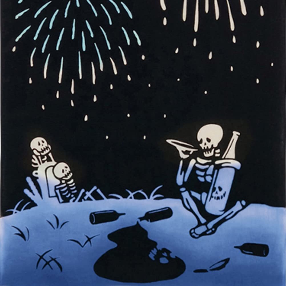 Miyamoto Kenema Japanese Hand 35 x Bonesake Fireworks 50156 Miyamoto-Towel Towel, Chū-dyed, 90cm, Design,