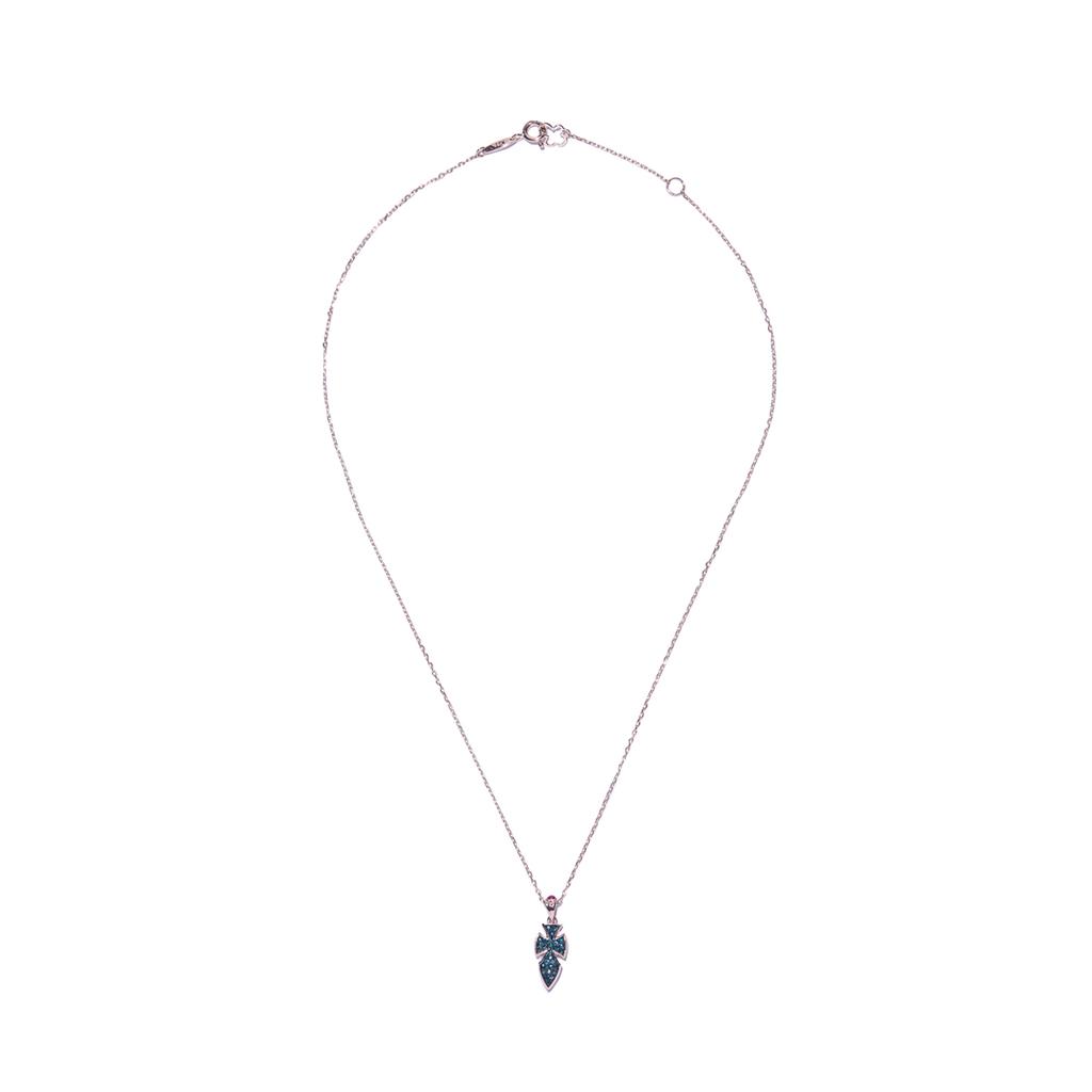 Mezmic Blue Diamond Ruby Cross Gold Necklace