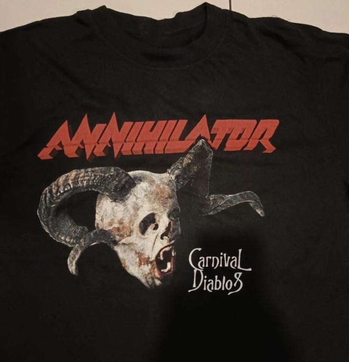 VTG Annihilator Graphic Skull Black Cotton Tee Shirt All Size NZ337 XXXXL